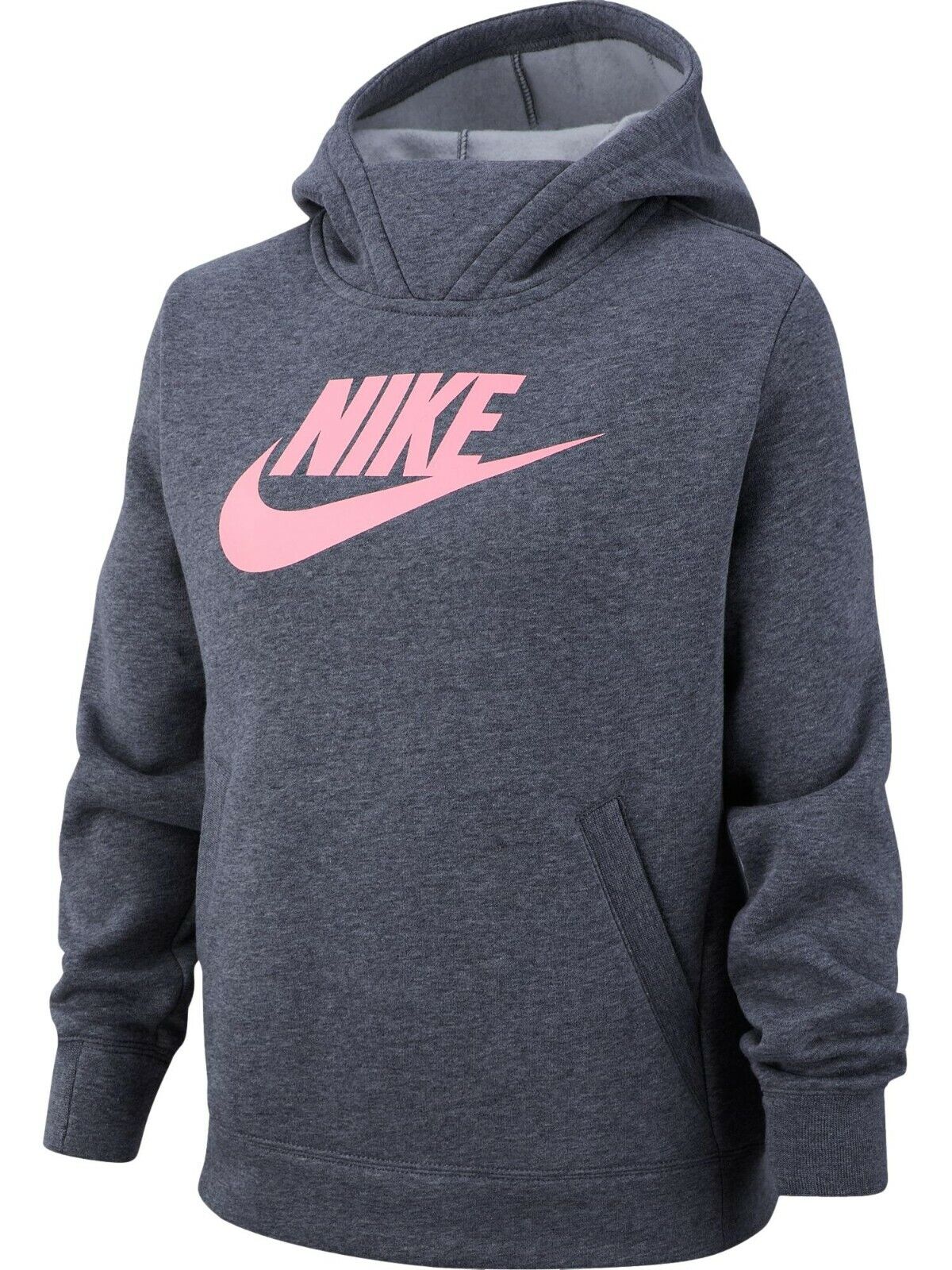Nike Sportswear Girl's Nsw Pullover Hoodie (gray/pink) Bv2717-094